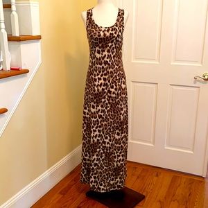 Leopard stretchy maxi dress